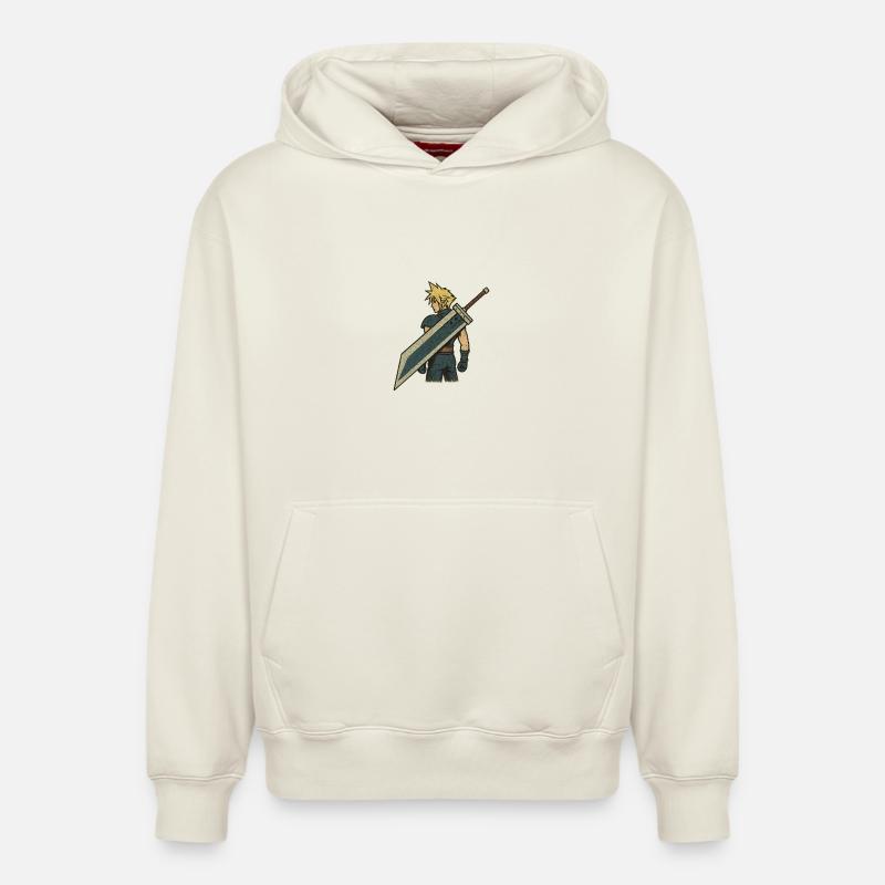 ff7 - Sweat à capuche unisexe décontracté en coton biologique – de SPREAD - blanc cassé