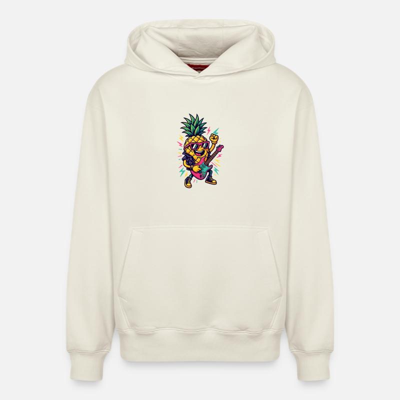 Musique Ananas - Sweat à capuche unisexe décontracté en coton biologique – de SPREAD - blanc cassé