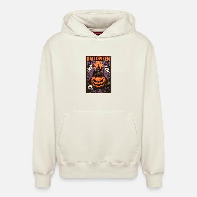 Halloween classique - Sweat à capuche unisexe décontracté en coton biologique – de SPREAD - blanc cassé