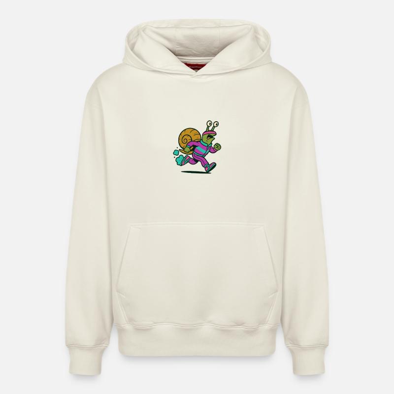 Escargot de course - Sweat à capuche unisexe décontracté en coton biologique – de SPREAD - blanc cassé
