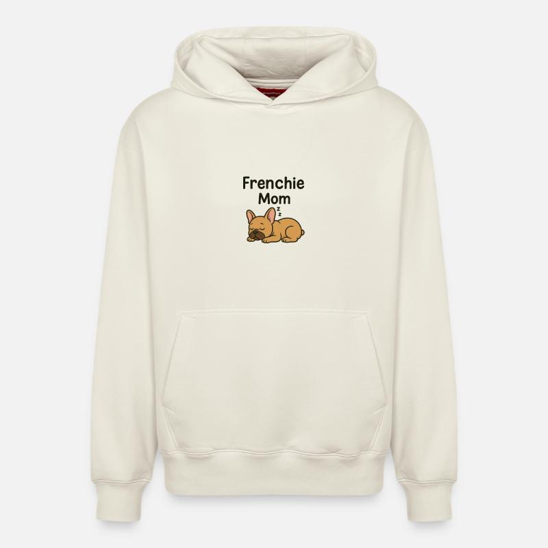Frenchie_Mom - Sweat à capuche unisexe décontracté en coton biologique – de SPREAD - blanc cassé