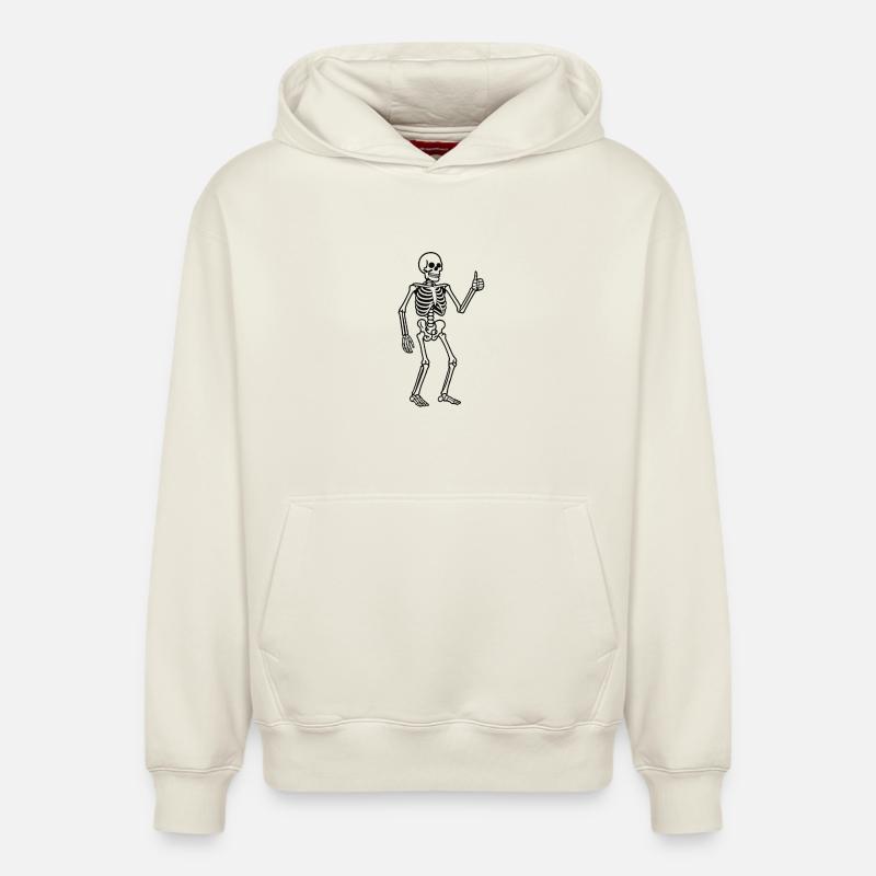 Squelette lumineux dans un style rétro - Sweat à capuche unisexe décontracté en coton biologique – de SPREAD - blanc cassé