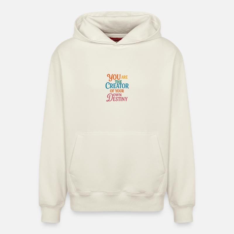 Citation du destin Art - Sweat à capuche unisexe décontracté en coton biologique – de SPREAD - blanc cassé