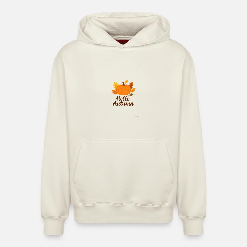 Automne - Sweat à capuche unisexe décontracté en coton biologique – de SPREAD - blanc cassé