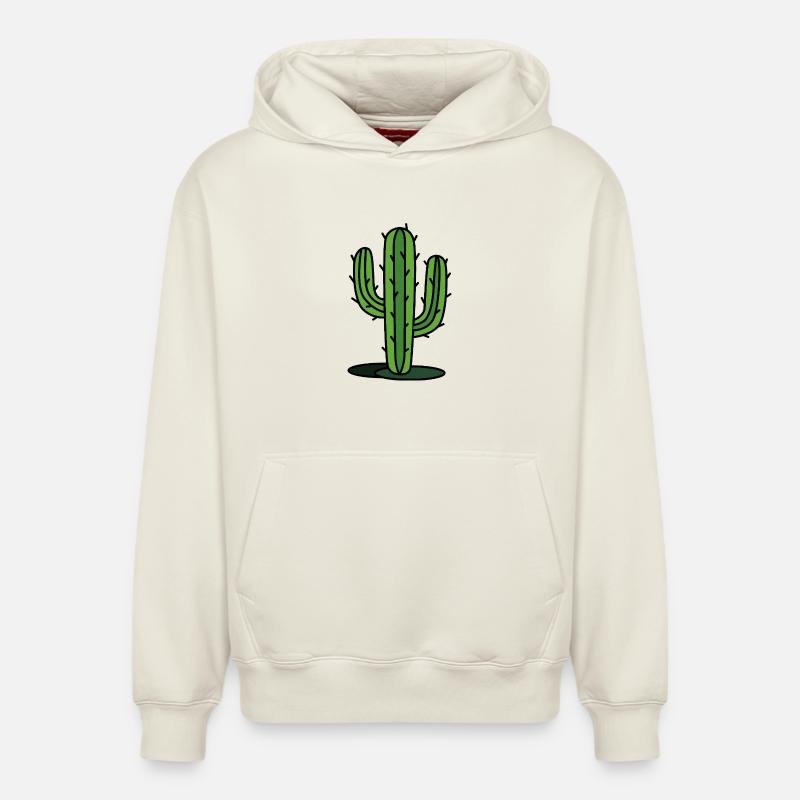 Cactus - Sweat à capuche unisexe décontracté en coton biologique – de SPREAD - blanc cassé