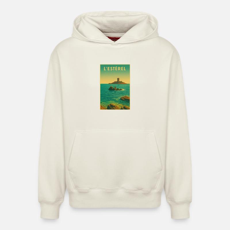 L'ÎLE D'OR - Sweat à capuche unisexe décontracté en coton biologique – de SPREAD - blanc cassé
