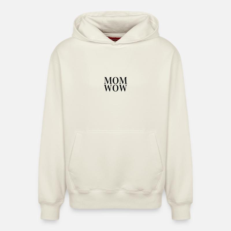 MAMAN WOW - Sweat à capuche unisexe décontracté en coton biologique – de SPREAD - blanc cassé
