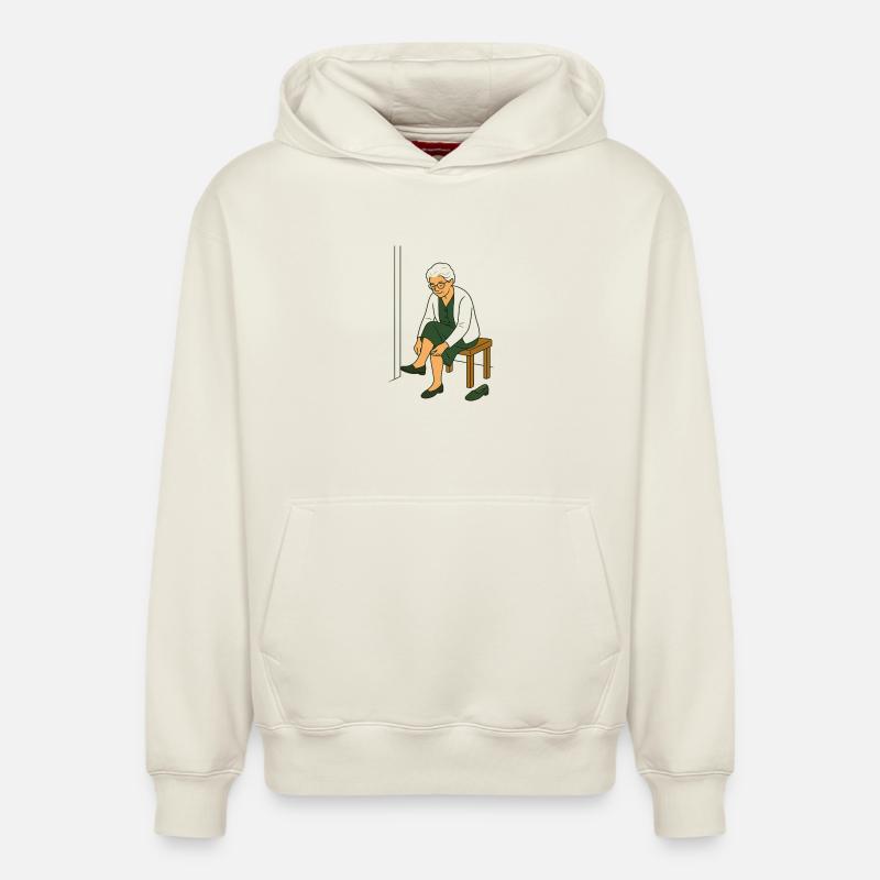 Chaussures de rechange de grand-mère - Sweat à capuche unisexe décontracté en coton biologique – de SPREAD - blanc cassé