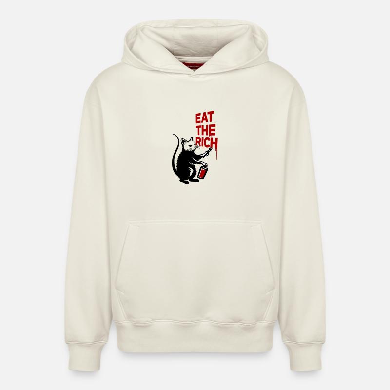Protest chat graffiti imprimer - Sweat à capuche unisexe décontracté en coton biologique – de SPREAD - blanc cassé