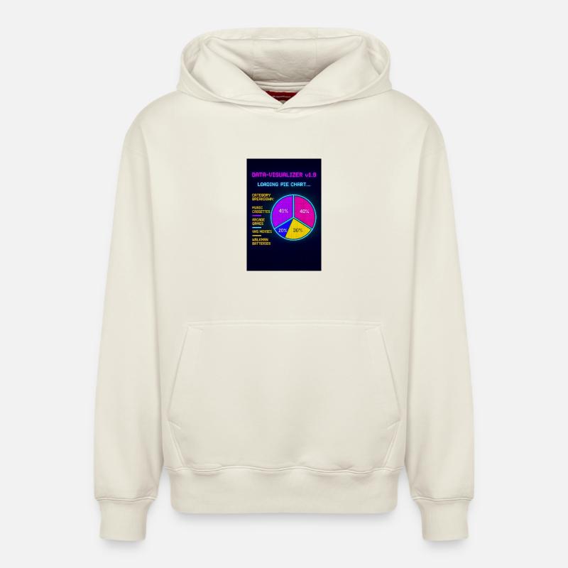Neon Pie Chart Retro Visual - Relaxed Unisex Organic Hoodie – by SPREAD - off white