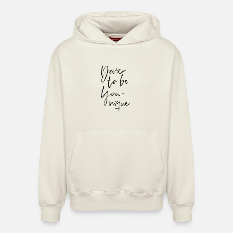Ose être unique - Sweat à capuche unisexe décontracté en coton biologique – de SPREAD - blanc cassé