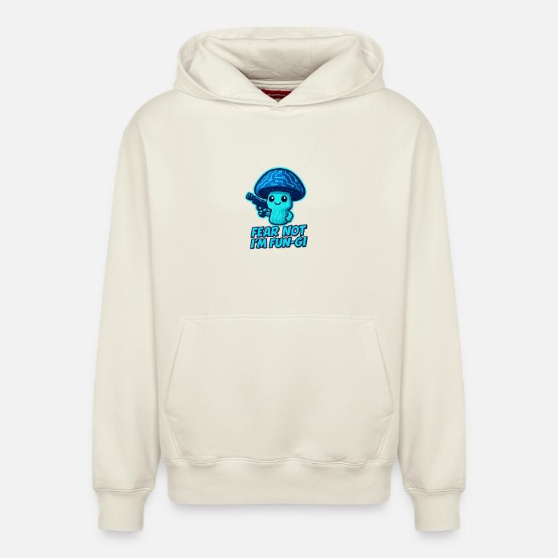 Champignon Robo Champignon - Sweat à capuche unisexe décontracté en coton biologique – de SPREAD - blanc cassé