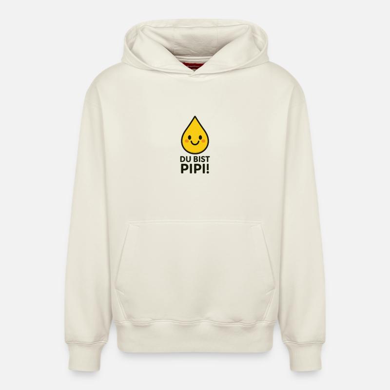 Yellow Drop - Sweat à capuche unisexe décontracté en coton biologique – de SPREAD - blanc cassé