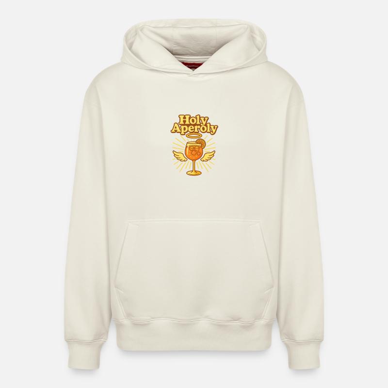 Holy Aperoly Halo - Sweat à capuche unisexe décontracté en coton biologique – de SPREAD - blanc cassé