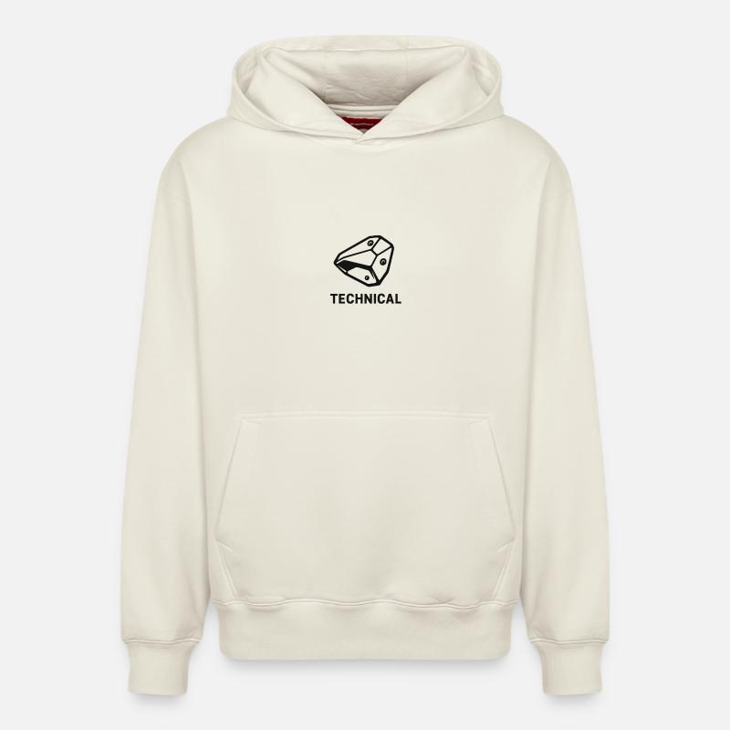 Technikal Boulder - Relaxed Unisex Organic Hoodie – von SPREAD - Naturweiß