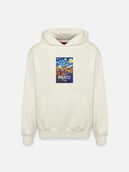 Prato, Italy. - Relaxed Unisex Organic Hoodie – by SPREAD - off white