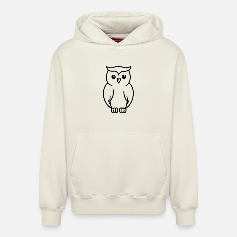 chouette - Sweat à capuche unisexe décontracté en coton biologique – de SPREAD - blanc cassé