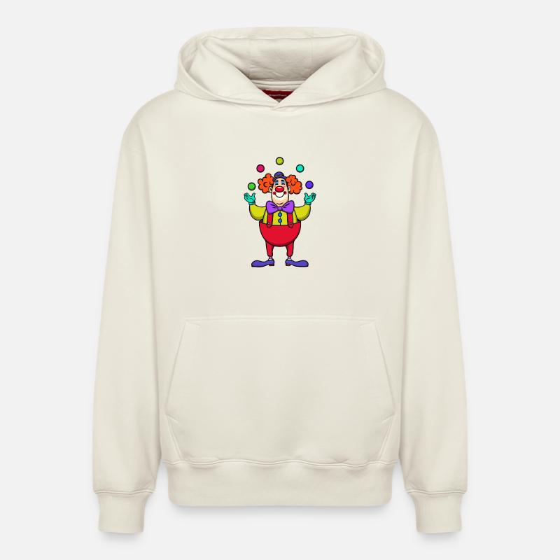 Carnaval carnaval clown - Sweat à capuche unisexe décontracté en coton biologique – de SPREAD - blanc cassé
