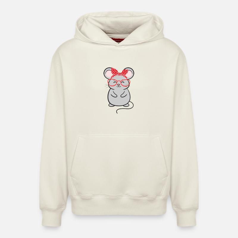 Souris souris - Sweat à capuche unisexe décontracté en coton biologique – de SPREAD - blanc cassé