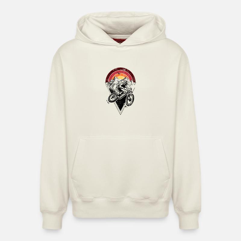 Sunset Ridge Silhouette Arc - Sweat à capuche unisexe décontracté en coton biologique – de SPREAD - blanc cassé