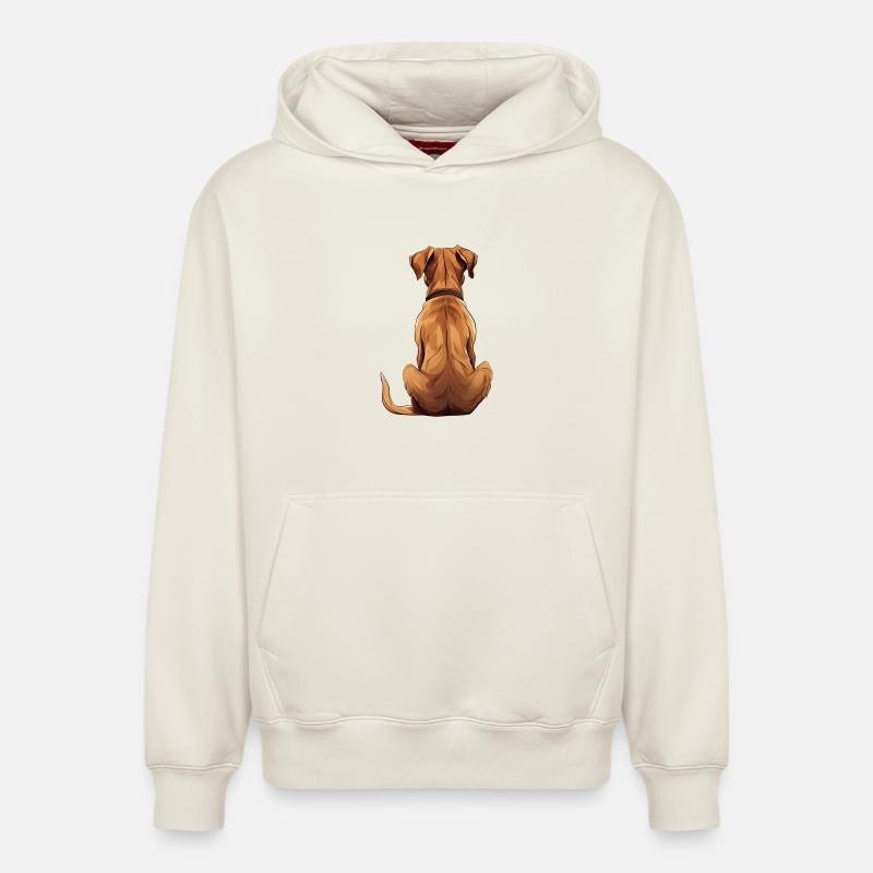 Rhodesian Ridgeback - Sweat à capuche unisexe décontracté en coton biologique – de SPREAD - blanc cassé