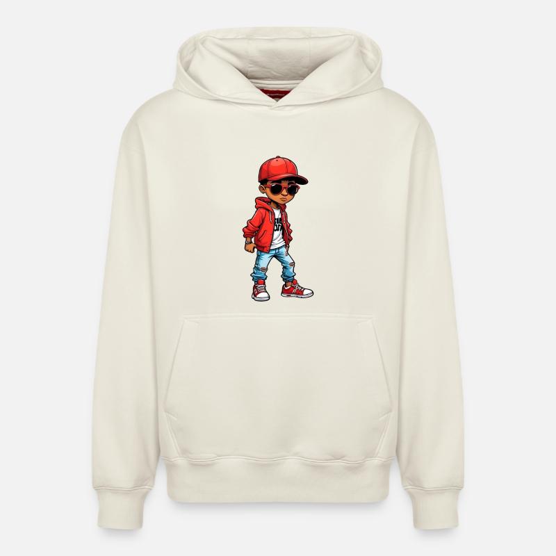 Cool Dessin Animé Adolescent - Sweat à capuche unisexe décontracté en coton biologique – de SPREAD - blanc cassé