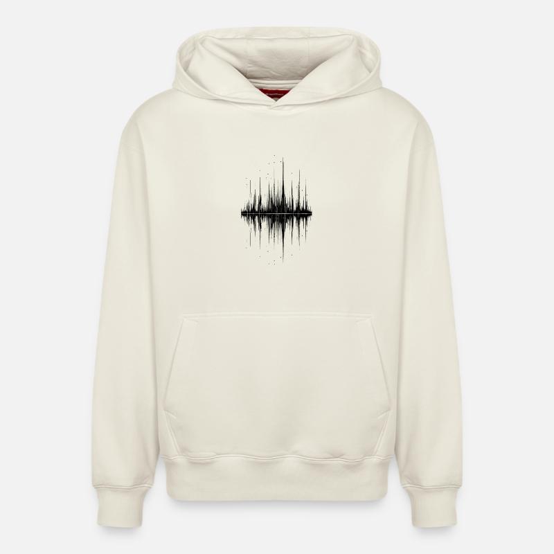 Onde sonore - Sweat à capuche unisexe décontracté en coton biologique – de SPREAD - blanc cassé