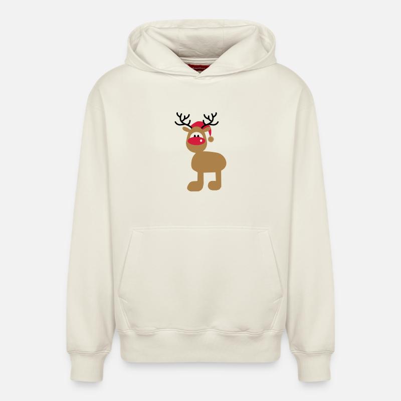 Noël - Sweat à capuche unisexe décontracté en coton biologique – de SPREAD - blanc cassé