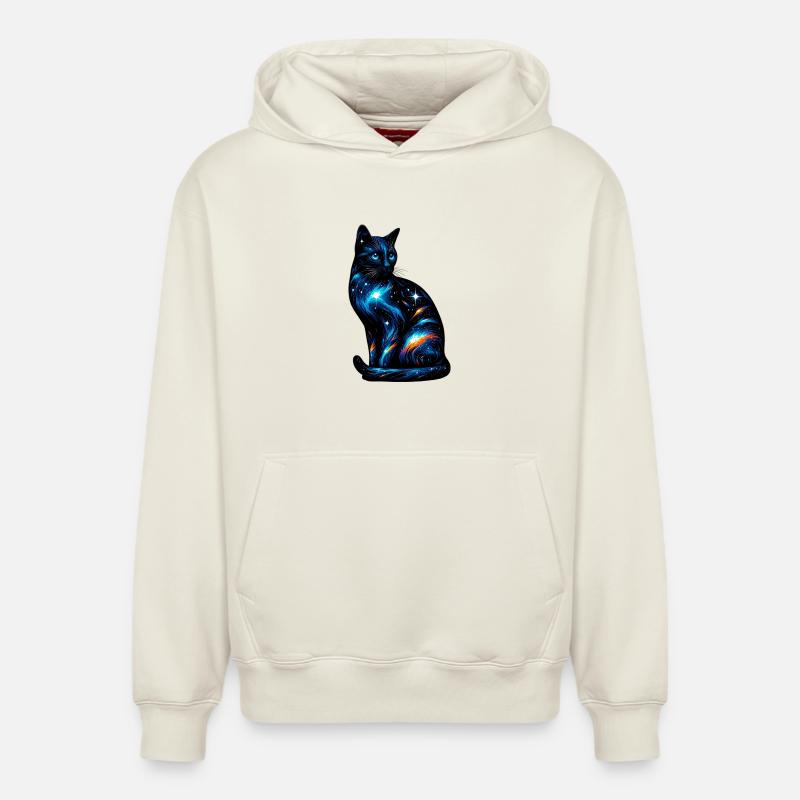 Chat - Sweat à capuche unisexe décontracté en coton biologique – de SPREAD - blanc cassé
