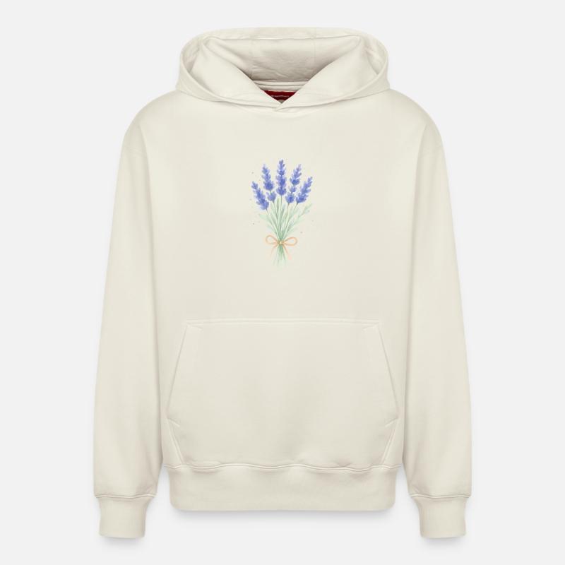 Bouquet de lavande - Sweat à capuche unisexe décontracté en coton biologique – de SPREAD - blanc cassé