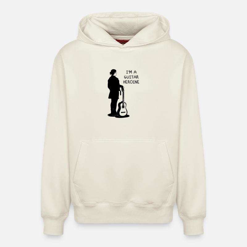 Ich bin eine Gitarrenheldin - Relaxed Unisex Organic Hoodie – von SPREAD - Naturweiß