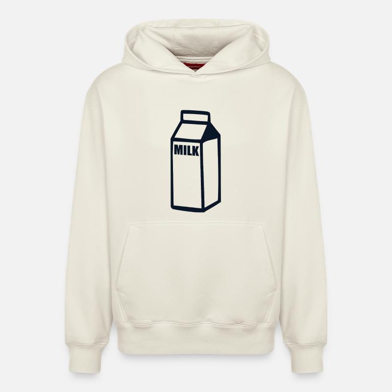 lait - Sweat à capuche unisexe décontracté en coton biologique – de SPREAD - blanc cassé