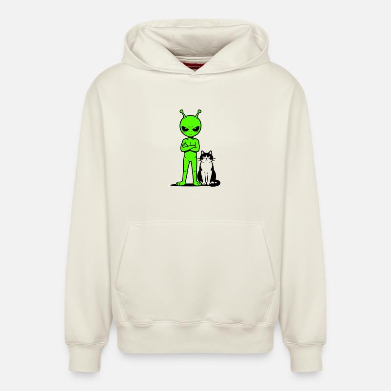 Humour comique extraterrestre - Sweat à capuche unisexe décontracté en coton biologique – de SPREAD - blanc cassé