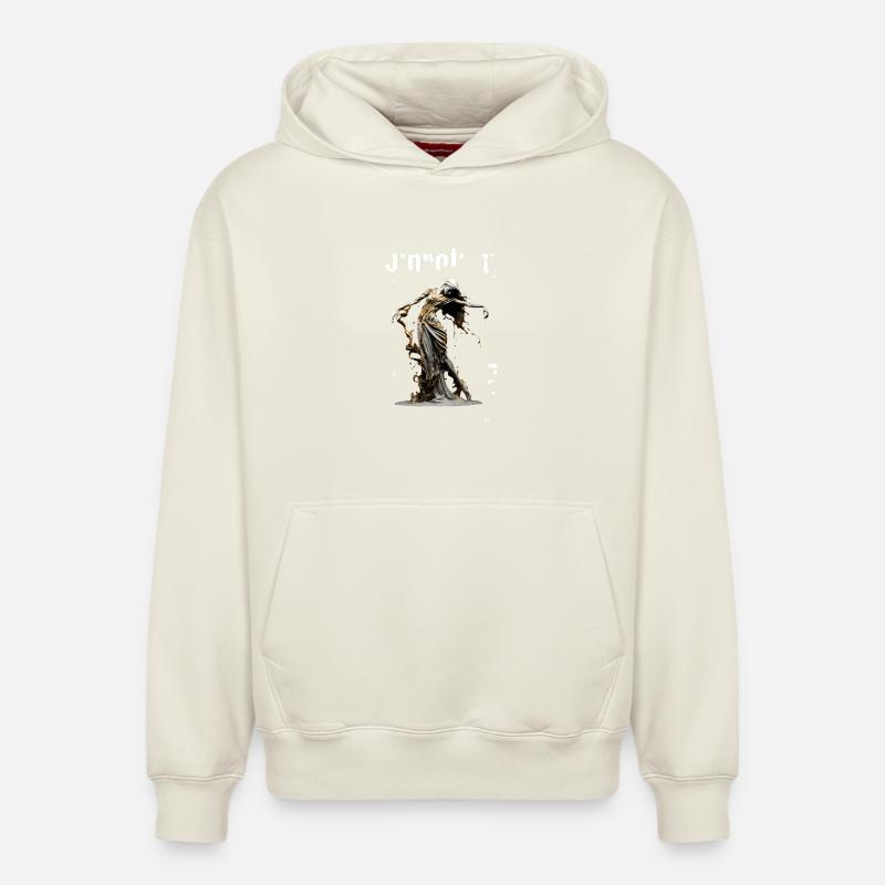 Statue de la rivière dorée - Sweat à capuche unisexe décontracté en coton biologique – de SPREAD - blanc cassé
