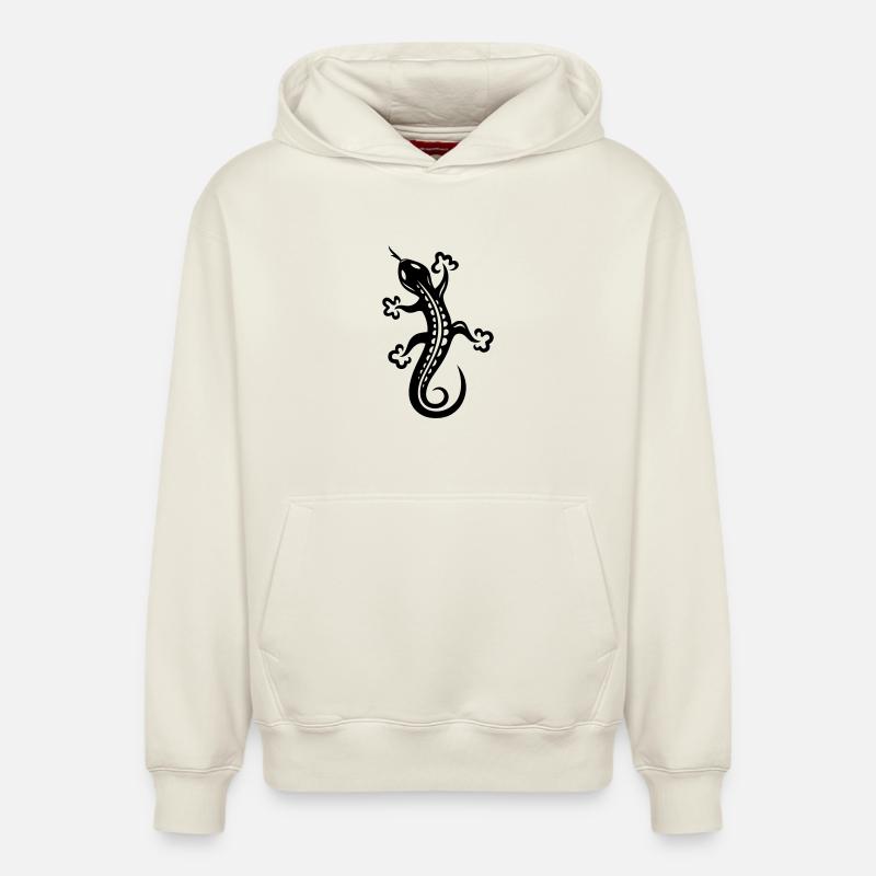Echse, Eidechse - Relaxed Unisex Organic Hoodie – von SPREAD - Naturweiß