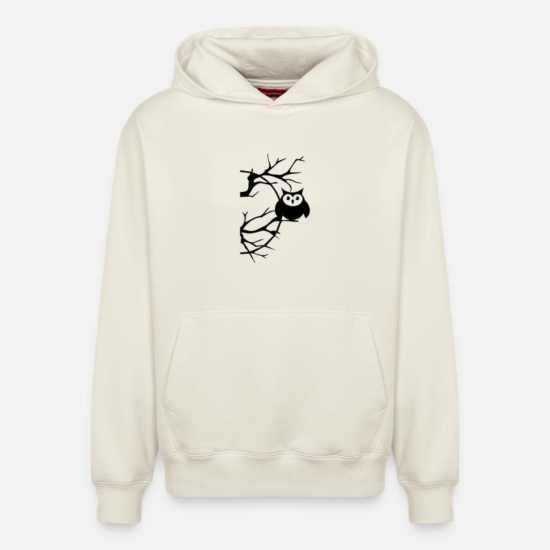 Eule - Relaxed Unisex Organic Hoodie – von SPREAD - Naturweiß