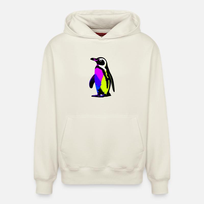Pingouin - Sweat à capuche unisexe décontracté en coton biologique – de SPREAD - blanc cassé