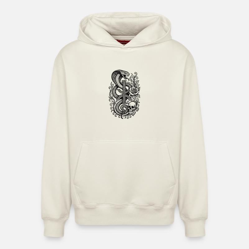 Design Abstract Symbole Amazigh YAZ - Sweat à capuche unisexe décontracté en coton biologique – de SPREAD - blanc cassé