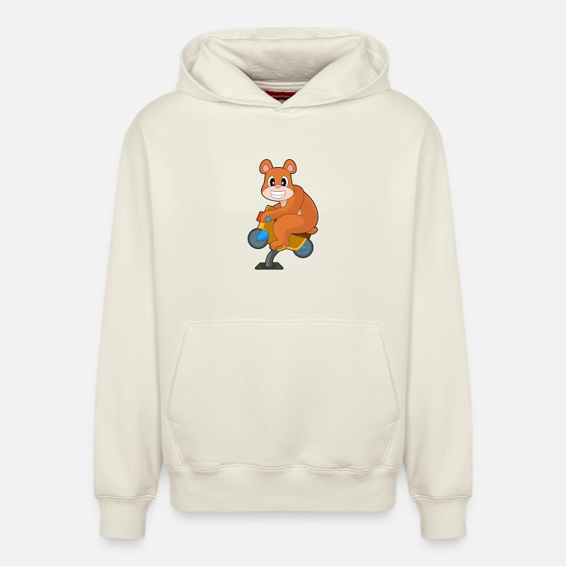 Moto Ours - Sweat à capuche unisexe décontracté en coton biologique – de SPREAD - blanc cassé