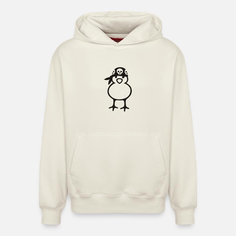 pirate chick - Sweat à capuche unisexe décontracté en coton biologique – de SPREAD - blanc cassé
