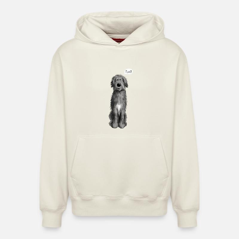 Wolfhound irlandais - Sweat à capuche unisexe décontracté en coton biologique – de SPREAD - blanc cassé