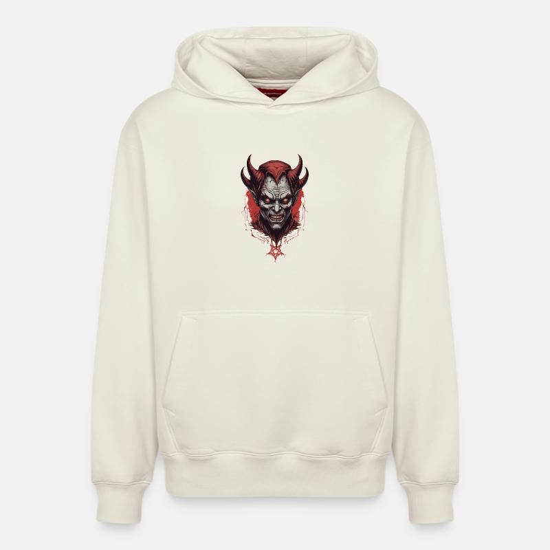Hell demon devil - Relaxed Unisex Organic Hoodie – by SPREAD - off white