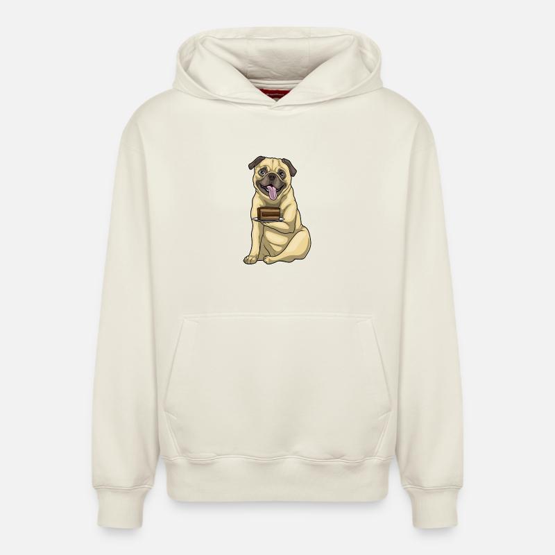 Gâteau Carlin - Sweat à capuche unisexe décontracté en coton biologique – de SPREAD - blanc cassé