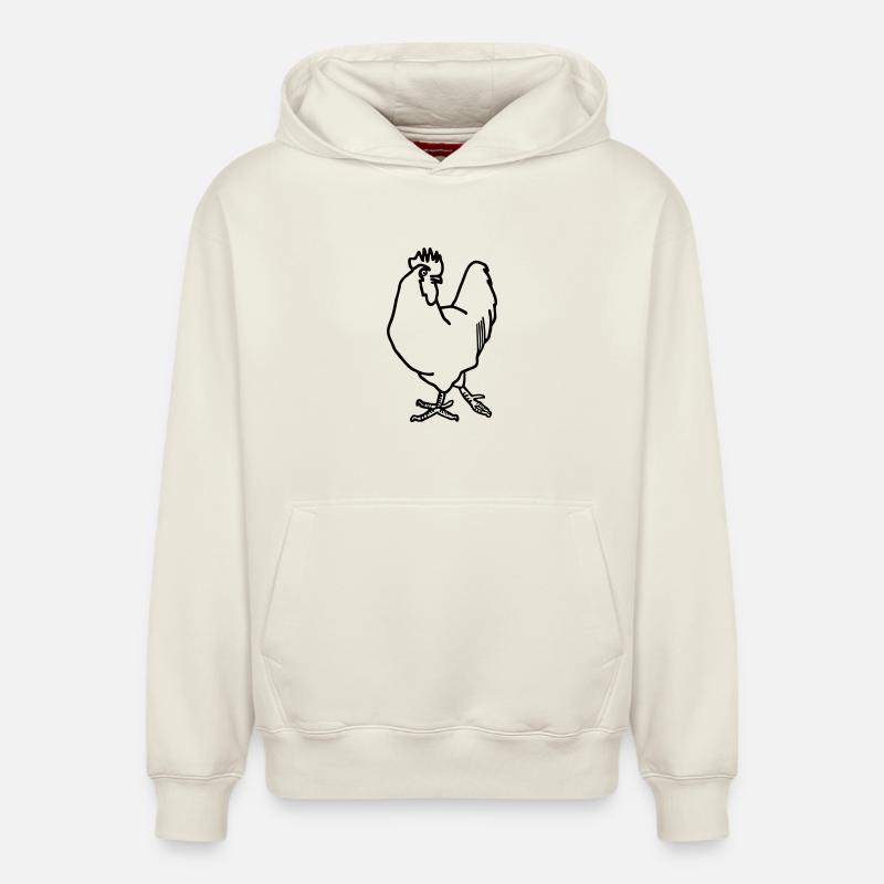 Coq - Sweat à capuche unisexe décontracté en coton biologique – de SPREAD - blanc cassé