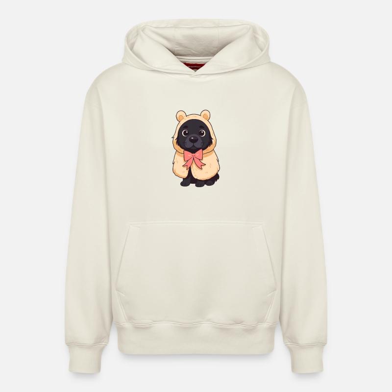 chien mignon - Sweat à capuche unisexe décontracté en coton biologique – de SPREAD - blanc cassé