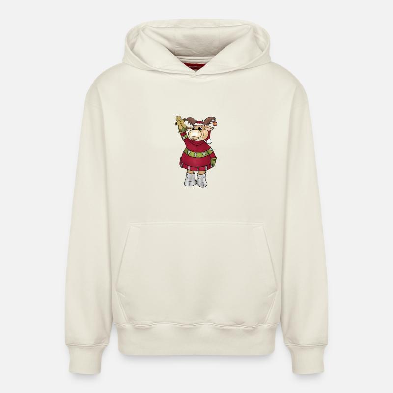 Elch_mit_Lebkuchen - Sweat à capuche unisexe décontracté en coton biologique – de SPREAD - blanc cassé