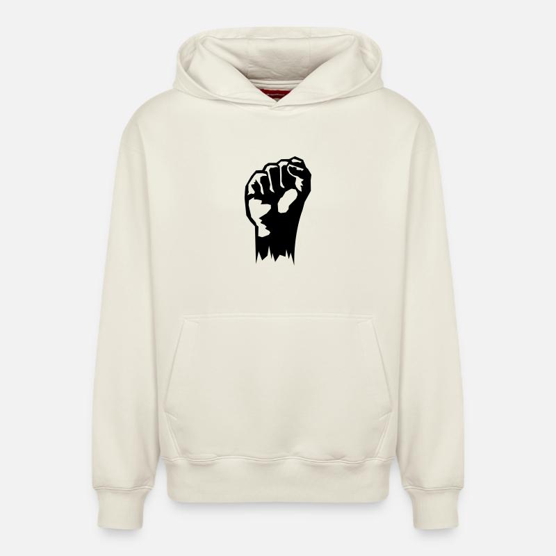 combattre - Sweat à capuche unisexe décontracté en coton biologique – de SPREAD - blanc cassé