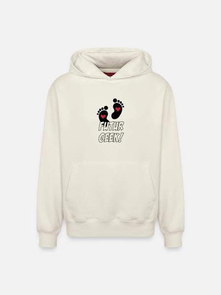 Futur Geek ! - Sweat à capuche unisexe décontracté en coton biologique – de SPREAD - blanc cassé