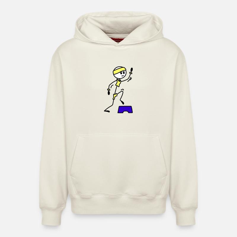 Schritte oder Aerobic Mädchen Trainingsübung - Relaxed Unisex Organic Hoodie – von SPREAD - Naturweiß
