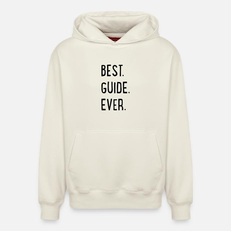 BEST GUIDE EVER - Sweat à capuche unisexe décontracté en coton biologique – de SPREAD - blanc cassé